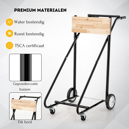Trendmix XXL Buitenboordmotor trolley op Wielen tot 150 kg - Robuuste Metalen Transportwagen Bok Voor Buitenboordmotor Transport