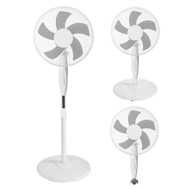 Elite 3-in-1 Ventilator 40 cm  – Staande Ventilator – Tafelventilator – Wandventilator – 55W – Wit