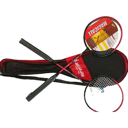 Badmintonrackets in handige tas met handvat - 2 stuks