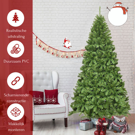Trendmix Kunstkerstboom 230 cm – Groen – 1346 Takken – Scharnierend – PVC – Met Metalen Standaard