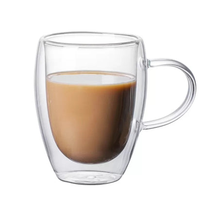 Dubbelwandig Glas 350 ml met Oor – Koffieglas, Theeglas & Latte Glas – Thermoglas
