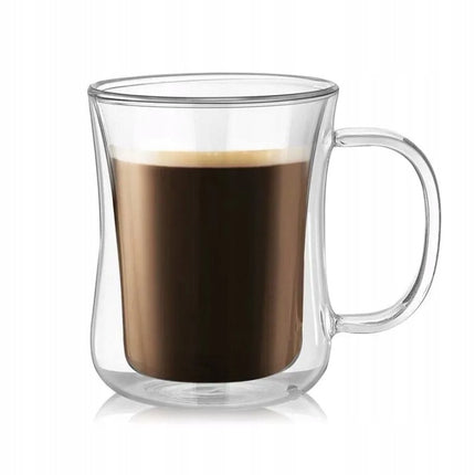 Dubbelwandig Glas 400 ml met Oor – Koffieglas & Theeglas – Thermoglas Transparant