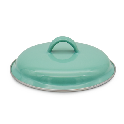 Emaille Kookpan met Deksel 0,6 Liter – Kleine Pan 12 cm – Geëmailleerd Staal – Mintgroen
