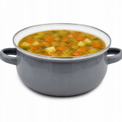 Emaille Kookpan met Deksel 0,6 Liter – Emaille Pan 12 cm – Grijs