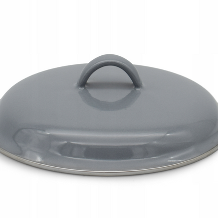 Emaille Kookpan met Deksel 0,6 Liter – Emaille Pan 12 cm – Grijs
