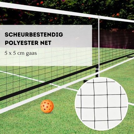 Trendmix Draagbaar Pickleball Net met Metalen Frame 670 cm - Sterk Polyesternet Inclusief Draagtas - Weerbestendig Sportnet voor Binnen en Buiten - Zwart