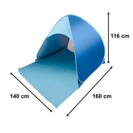 Pop-up Strandtent met UV 50 Bescherming – Zelfopzettende Strandtent – Waterafstotend – Inclusief Draagtas en Haringen