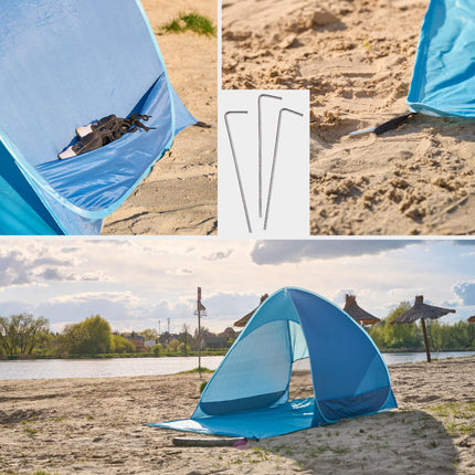 Pop-up Strandtent met UV 50 Bescherming – Zelfopzettende Strandtent – Waterafstotend – Inclusief Draagtas en Haringen