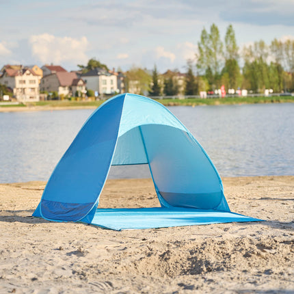 Pop-up Strandtent met UV 50 Bescherming – Zelfopzettende Strandtent – Waterafstotend – Inclusief Draagtas en Haringen