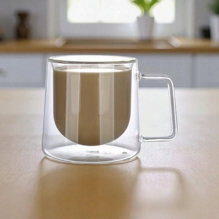 Dubbelwandig Glas 250 ml met Oor – Koffieglas & Theeglas – Thermoglas voor Warme en Koude Dranken