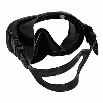 Snorkelset Volwassenen – Duikbril met Snorkel – Droog Snorkelsysteem – Gehard Glas – 180° Panoramisch Zicht – Zwart