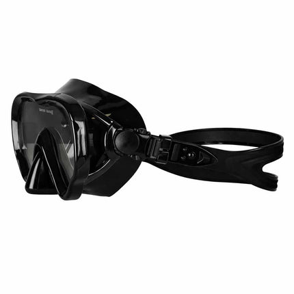 Snorkelset Volwassenen – Duikbril met Snorkel – Droog Snorkelsysteem – Gehard Glas – 180° Panoramisch Zicht – Zwart