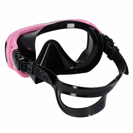 Snorkelset Volwassenen – Duikbril met Snorkel – Droog Snorkelsysteem – Gehard Glas – 180° Panoramisch Zicht – Roze