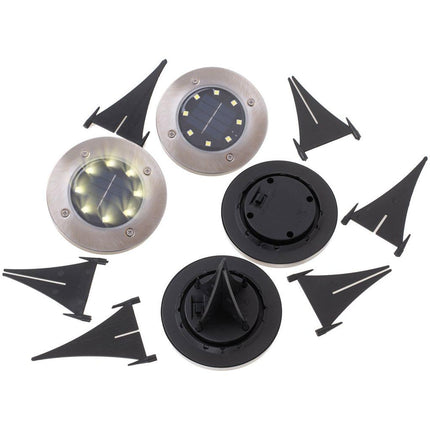Solar Prikspots Tuinverlichting - Grondverlichting Tuinspots - Schemersensor Warm Wit - Oplaadbare Batterijen - 4 stuks