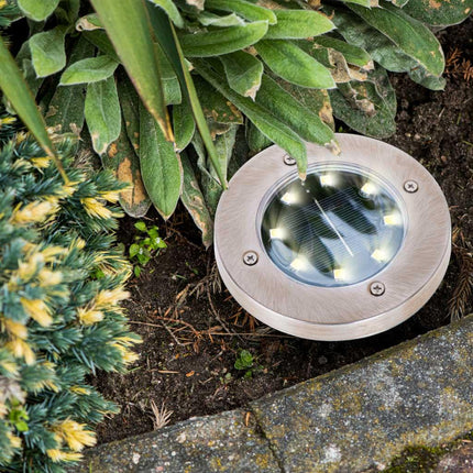 Solar Prikspots Tuinverlichting - Grondverlichting Tuinspots - Schemersensor Warm Wit - Oplaadbare Batterijen - 4 stuks