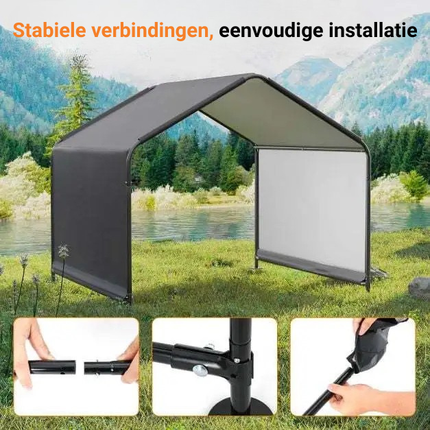 Trendmix Hondentent Waterdicht Zwart – Grote Hondenschuilplaats voor Buiten – 129x124x108 cm – Voor Kleine, Middelgrote & Grote Rassen