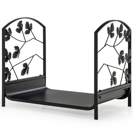 Trendmix Metalen Brandhoutrek - Houtopslag Binnen en Buiten  - Haardhout Rek 48 x 34 x 41 cm Zwart