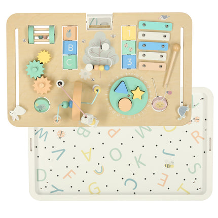 LULILO LUDO Montessori Sensorische Speeltafel – Houten Manipulatietafel 2-in-1 – Educatief Speelgoed vanaf 3 Jaar – Mintkleur