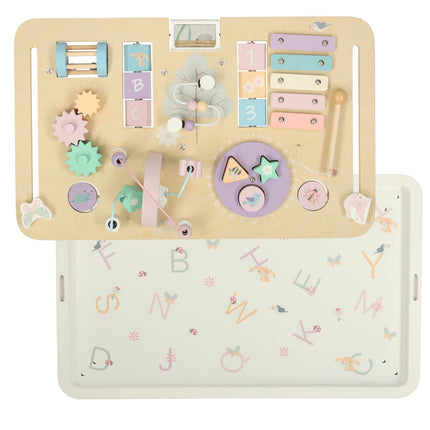 LULILO LUDO Montessori Sensorische Speeltafel – Houten Manipulatietafel 2-in-1 – Educatief Speelgoed vanaf 3 Jaar – Roze