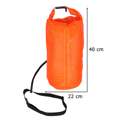 Zwemboei 20 Liter – Opblaasbare Reddingsboei – Waterdichte Zwemzak – Open Water Zwemmen – Met Fluitje – Oranje