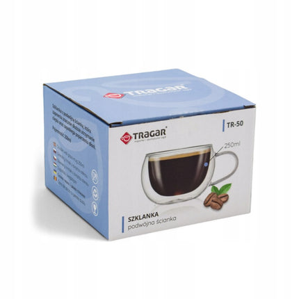 Dubbelwandig Koffieglas met Oor 250 ml – Thermoglas van Borosilicaatglas – Voor Koffie, Thee en Warme Dranken