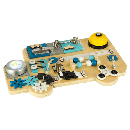 LULILO Buso Montessori Activity Bus XL – Houten Busyboard vanaf 1 Jaar – Sensorisch Educatief Speelgoed voor Baby’s en Peuters – Interactief Montessori Bord