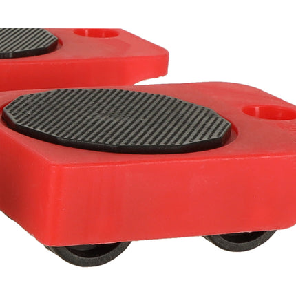 5-Delige Meubeltransportwielen - Meubel Transportroller Set Meubelrollers + Lastenheffer - 150 Kg Draaggewicht - Verhuizing - Rood