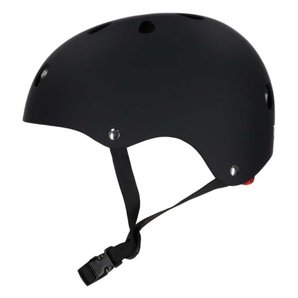 Kinderhelm maat S 48-54 cm – Fietshelm, Step Helm & Skatehelm voor Kinderen – LED Achterlicht – Zwart