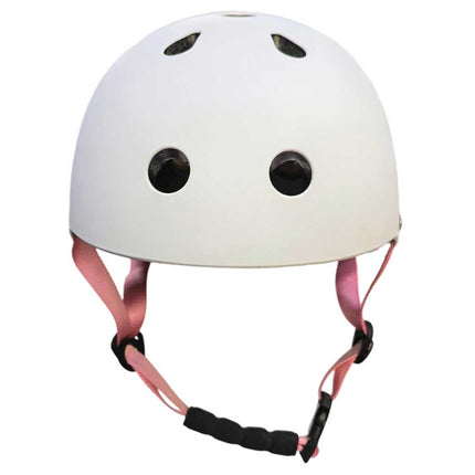 Kinderhelm maat S 48-54 cm – Fietshelm, Step Helm & Skatehelm voor Kinderen – LED Achterlicht – Wit / Roze