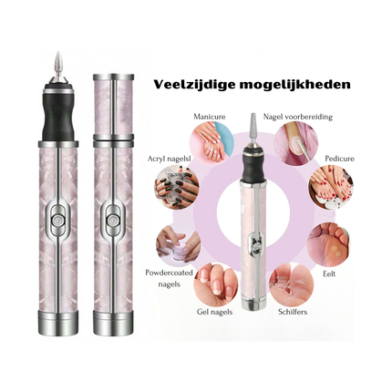 Trendmix Draadloze Elektrische Nagelvijl Nagelfrees Met 5 Bitjes Roze - 4 Bedieningsmodi - Manicure Pedicure Set Elektrisch - Oplaadbaar - USB C Kabel
