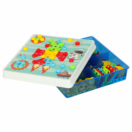 Constructie Bouwset 261-delig – Educatief Doe-Het-Zelfpakket voor Kinderen – Met Boormachine, Schroevendraaier & Gereedschapskoffer – Creatieve 3D Bouwpuzzel