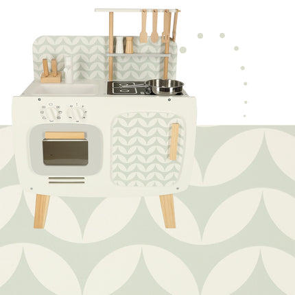Lulilo vintage retro speelkeuken met accessoires - Speelgoed keuken met kookplaat, wasbak en oven - 58 x 72,7 x 29,2 cm