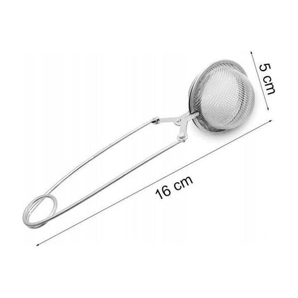 Meyerhoff Theezeef RVS 16 x 5 cm – Thee Ei met Handvat – Fijnmazige Theefilter – Voor Losse Thee & Kruiden – Zilver
