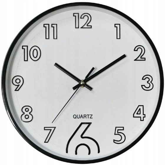 Zwarte Wandklok 28,4 cm – Stille Analoge Klok