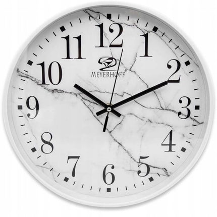 Wandklok 30 cm – Stille Analoge Klok met Quartz Uurwerk – Marmerlook