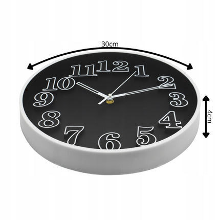 Wandklok 30 cm – Stille Analoge Klok met Grote Cijfers – Quartz – Multicolor