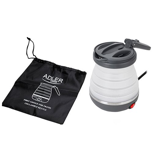 Adler AD 1279 Reiswaterkoker 0,6 Liter 750W – Opvouwbare Siliconen Waterkoker – Compact – Grijs