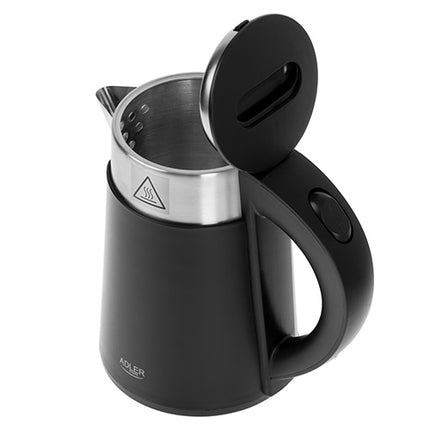 Adler AD 1372 Kleine Waterkoker 0,6 Liter 800W – Mini Waterkoker – Dubbelwandig – Zwart