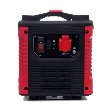 Kraft & Dele KD192 Draagbare Inverter Generator Benzine 4-Takt met Stroomstabilisatie 1000 - 1500 Watt - 1x 230V - Stroomgenerator - Rood