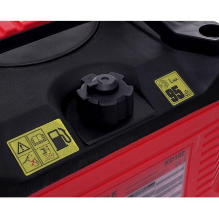 Kraft & Dele KD192 Draagbare Inverter Generator Benzine 4-Takt met Stroomstabilisatie 1000 - 1500 Watt - 1x 230V - Stroomgenerator - Rood
