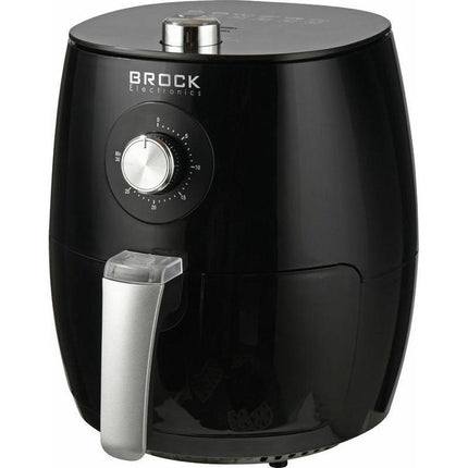 Brock Electronics Airfryer 3,5L – Heteluchtfriteuse zonder Olie – PFAS-vrij – 1300-1500W – Zwart – 6 Automatische Programma’s – Gezond Frituren – Compacte Airfryer voor Gezin of Single’s – Zwart