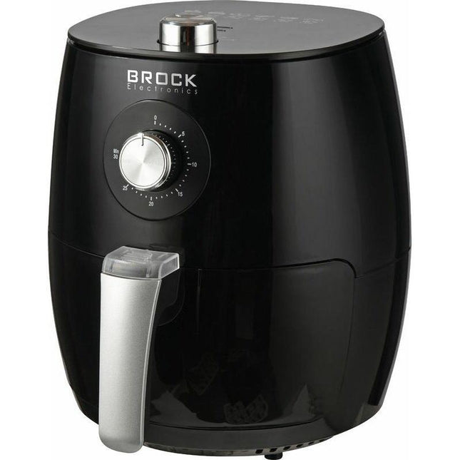 Brock Electronics Airfryer 3,5L – Heteluchtfriteuse zonder Olie – PFAS-vrij – 1300-1500W – Zwart – 6 Automatische Programma’s – Gezond Frituren – Compacte Airfryer voor Gezin of Single’s – Zwart