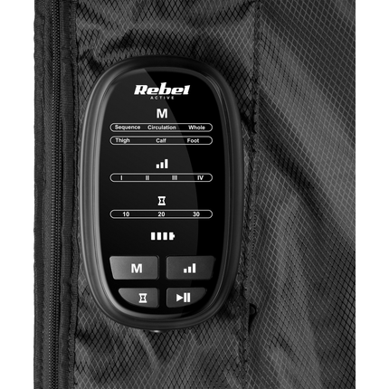 Rebel Active Professioneel Beenmassage Apparaat - Voetmassage Apparaat - Op Luchtdruk - Lymfedrainageapparaat - Draadloos - 5 kamers en 4 druk niveaus - 6 standen en timer functie - Zwart