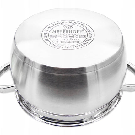 Kookpan 1,8 Liter RVS met Deksel – 16 cm Pan voor Inductie, Gas & Keramisch – Met Maatverdeling