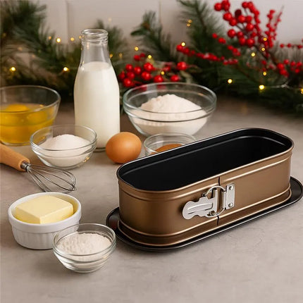 Valdinox Aurum Ovale Springvorm 34 cm – Mokka – Antiaanbaklaag – Bakvorm voor Cake, Taart & Brood