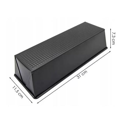 Meyerhoff Rechthoekige Cakevorm 31 cm – Non-Stick Bakvorm – Zwart Koolstofstaal – Anti-aanbak Taartvorm voor Cake, Brood & Gebak – Ovenbestendig tot 230°C