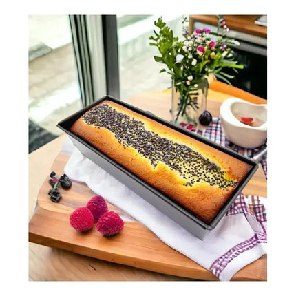 Meyerhoff Rechthoekige Cakevorm 31 cm – Non-Stick Bakvorm – Zwart Koolstofstaal – Anti-aanbak Taartvorm voor Cake, Brood & Gebak – Ovenbestendig tot 230°C