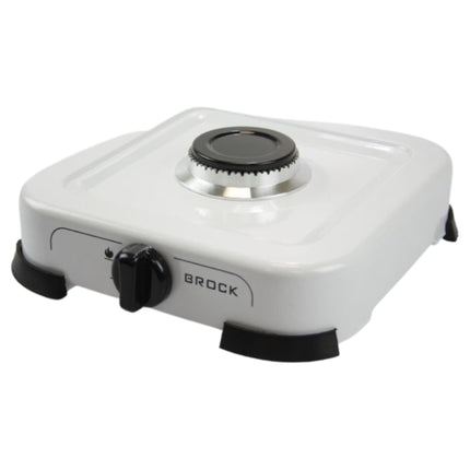 Brock 1-Pits Gaskookplaat - Compact, Draagbaar & Ideaal voor Camping of Buiten Koken – Wit