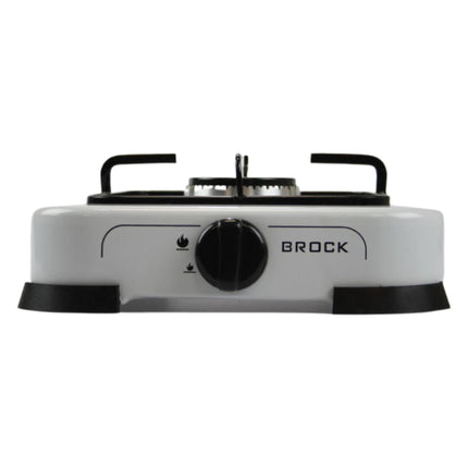 Brock 1-Pits Gaskookplaat - Compact, Draagbaar & Ideaal voor Camping of Buiten Koken – Wit