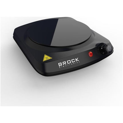 BROCK 1-Pits Infrarood Elektrische Kookplaat – 1200W Compact Kooktoestel met Temperatuurregeling – Zwart – Ø17,7 cm